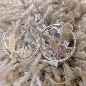 Cat hoop earrings